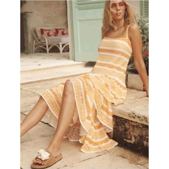 ZIMMERMANN JUDE TIERED LACE DRESS SZ Small Orange - Picture 5 of 16